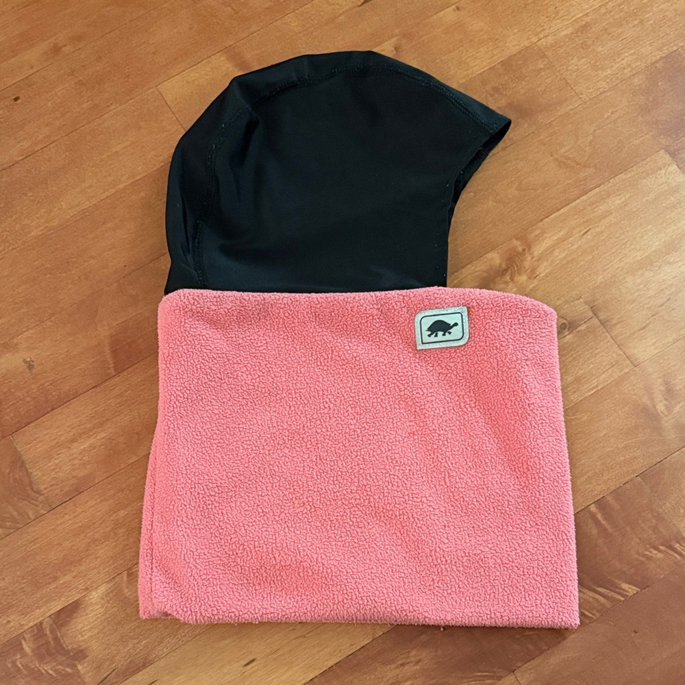 Turtle Fur pink fleece “Shellaclava”
